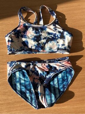 Athleta Girl Reversible Festival Tie Dye Bikini Set Size 8-10